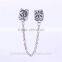 Silver Tube 925 Sterling Silver Charm European bead New Design Safety Chain for Bracelet A004