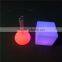 China Suplier LED Illuminated Glass Round Table and Cube Chair with Factoty Price