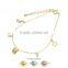 gold cross tiny zircon charms bracelet multi strand colorful thread gold chain bracelet