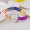 Braided Silk Cord Macrame Woven Bracelet Boat Nautical Navy Anchor Bracelet With Adjustable Knot