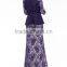 latest clothing designs Evening Abaya Tight Sleeve Lace Blouse Maxi Skirt 2 Pieces Suit Abaya
