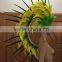 Professional yellow green Brazil carnival feather headpiece YW646