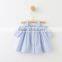 2017 New fashion girls striped off shoulder shirt design with striola
