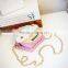 Bright shining&healthy pu material kids purse with zipper ice cream shape girl