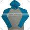 Premium Cotton Poly Blend Plain T Shirt Mens Long Sleeve Raglan Tee ColorBlocked Pullover Hood T-Shirt Wholesale