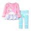 China supplier baby girls pajama clothing wholesale kids wear clothes girls cute pajama suit