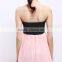 2017 new fashion patchwork chiffon skirt black leather tube top