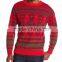 Men Red Sweater Fair Isle Pattern Acrylic Christmas Sweater
