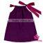 ZQ-177 Lovebaby wholesale 100% cotton solid red color stripe bow,PILLOWcase DRESS