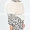 Luxurious Black white woman fake fox fur cappa