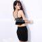 brazil hot sexy ruffles decoration ladies crop top and skirt set
