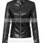 2017 Latest Fashion Women Coat Solid Zipper Faux Collar PU Biker Leather Jackets