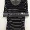 Bud silk joining together lady's T-shirt sleeve in black and white stripes
