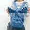Bow washed denim backpack personality wholesale high capacity backpack