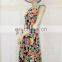 African Print Satin Casual Summer Office Wearing Gown Dresses