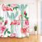 i@home Tropical plant cactus flamingo digital printing polyester waterproof shower curtain bathroom