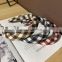 Factory new product woman plaid knotted headband solid color bow sweet hair hoop
