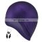 Factory Wholesale Swim Cap Silicone No-Slip Long Hair Unisex Swimming Pool Hat with Ear Plug Protect for Women Men Adult