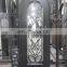 apartment decorative metal frame special flower scrolls design security back and front wrought iron single swing door for home