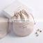 PandaSew Custom Logo Print Velvet Suede Drawstring Packaging Bag with Half Round Bottom Jewelry Pouch