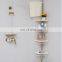 Silver Black 4 Pole Wall Rack Storage Organizer 4 Tier Telescopic Corner Shower Shelf Caddy Hanging for Bathroom