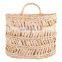 Hot Sale Water Hyacinth and Jute Antique Wicker Wall Hanging Baskets for Plants Accessories Flower Holder Supplier