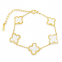 Fashion Jewelry Lucky High Quality Shell 18k Gold Plated Four Leaf Clover Bracelet