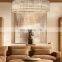Modern Industrial Style Rivet Crystal Piece Chandelier Lighting Fixture for Living Room Kitchen Island Dining Room Foyer Lobby