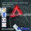 Reflective safety car warning triangle traffic sign with PMMA+ABS+PVC