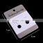 Brushed Silver jewelry display card for earring paper cover
