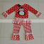 Wholesale childrens polka dot penguin embroidery boutique Christmas girl outfits