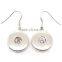 Hot trend custom metal snap button rhinestone button earrings for woman