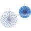 Blue and White POLKA DOT Paper Hanging Fans Wedding Decoration
