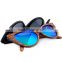 Vintage butterfly shape frame natural wood sunglasses with custom logo