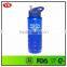BPA Free 750 ml Transparent plastic fruit water bottle with straw
