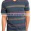Men's Reverse v-neck colorfule wholesale striped t-shirt