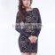 Beautiful pattern with long sleeve hot wholesale sexy fat women lace dress