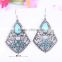 Rhombus Shape With Semi-precious Stone Ladies Earrings Designs Pictures