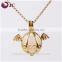 Hollow Copper Charm Gold Plated Jewelry Scented Aromatherapy Locket Pendants