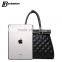 waterproof diamond lattice zippered women handbag genuine leather