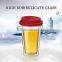 christmas sales high borosilicate double wall coffee mug for 300ml