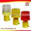 red/yellow solar flashing power led road construction warning strobe light