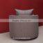 HOMCOM Round Shape Armchair Sofa Seat W/Backrest Swivel Wheels-Grey