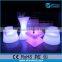 factory price battery rechargeable plastic color led table and chair set
