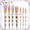 Wholesale high quality 7pcs rainbow handle cosmetic makeup brush set for women