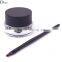 Angled professional makeup eyeliner brush with colorful makeup brush