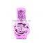 Flower rose shaped UV gel colored empty refill perfume glass spray bottle with metal alloy cap