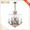 French Rococo Style 6 lights Porcelain Chandelier With Antique Bronze/ Handmade Blue Ceramic Pendant Light