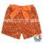 Baby Girls Gorgeous Gold Rose Short Sequin Pants Bow Knot Icing Shorts