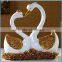 gold resin swan couple decoration, resin statues